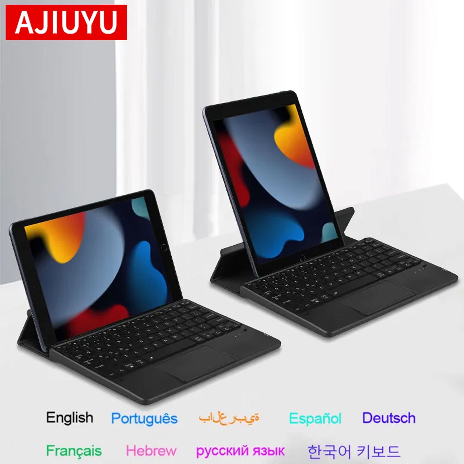 Windows Tablet Accessories - AJIUYU faltbare Bluetooth-Tastatur, Touchpad-Tastatur mit Hintergrundbeleuchtung