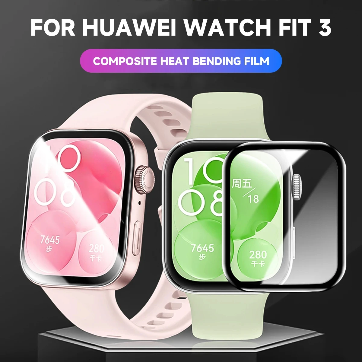 Screen Protector Matte - 3D-Displayschutzfolie für Huawei Watch Fit 3,